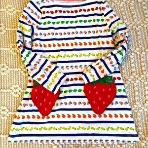 Mini Boden strawberry pocket dress